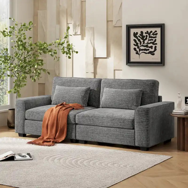 Upholstered 3-Seat Loveseat Sofa, 79.5L x 31W x 30.5H