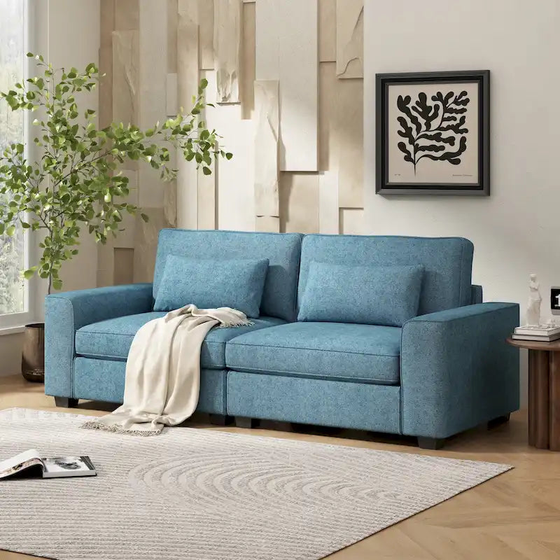 Upholstered 3-Seat Loveseat Sofa, 79.5L x 31W x 30.5H