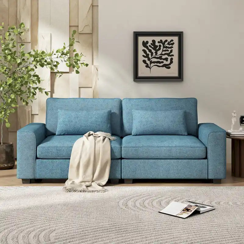 Upholstered 3-Seat Loveseat Sofa, 79.5L x 31W x 30.5H