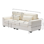 Upholstered 3-Seat Loveseat Sofa, 79.5L x 31W x 30.5H