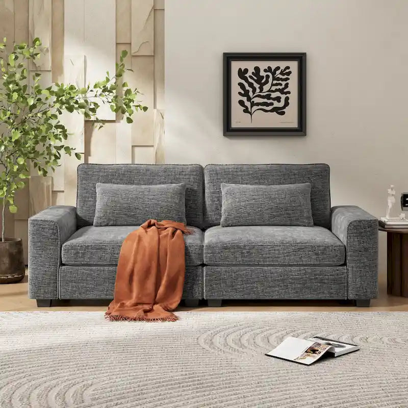 Upholstered 3-Seat Loveseat Sofa, 79.5L x 31W x 30.5H