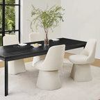 Swivel Dining Chair Single Linen Upholstered High-Back Armless