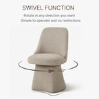 Swivel Dining Chair Single Linen Upholstered High-Back Armless