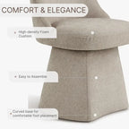 Swivel Dining Chair Single Linen Upholstered High-Back Armless