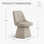 Swivel Dining Chair Single Linen Upholstered High-Back Armless