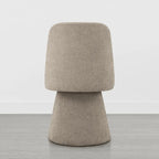 Swivel Dining Chair Single Linen Upholstered High-Back Armless