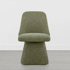 Swivel Dining Chair Single Linen Upholstered High-Back Armless