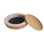 Wood Veneer Round Coffee Table with Storage