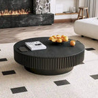 Wood Veneer Round Coffee Table with Storage
