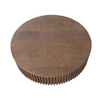 Wood Veneer Round Coffee Table with Storage