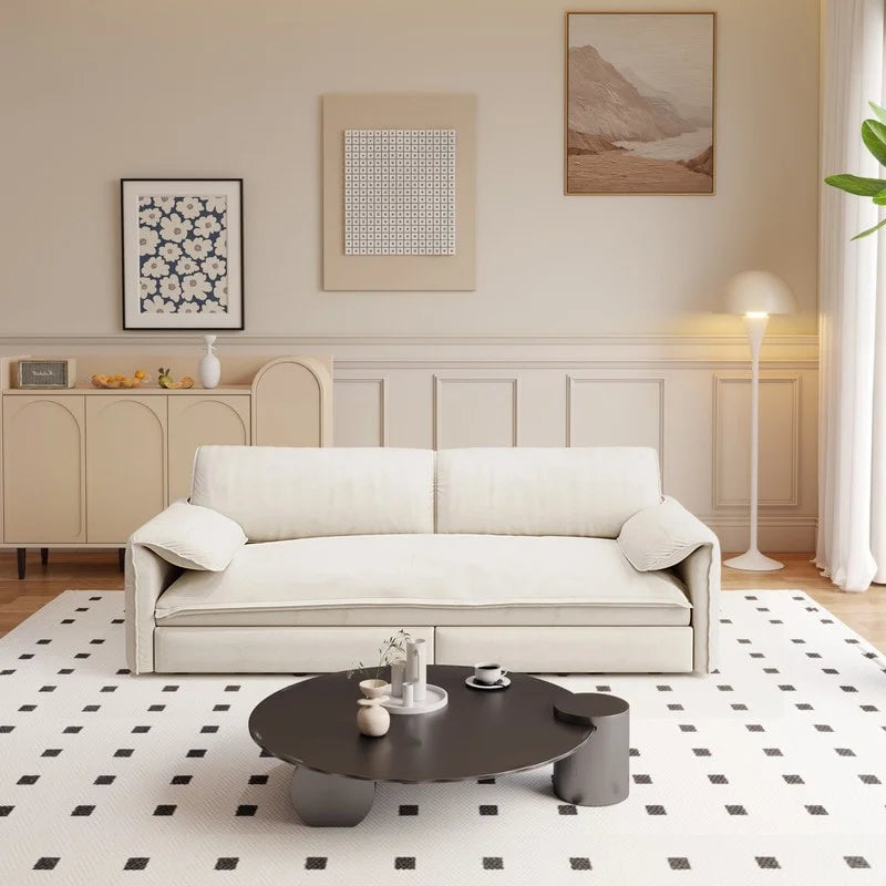 Velvet Convertible Sleeper Sofa - Queen Size - 3-in-1