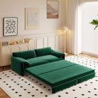 Velvet Convertible Sleeper Sofa - Queen Size - 3-in-1