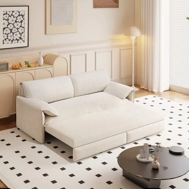 Velvet Convertible Sleeper Sofa - Queen Size - 3-in-1