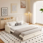 Velvet Convertible Sleeper Sofa - Queen Size - 3-in-1