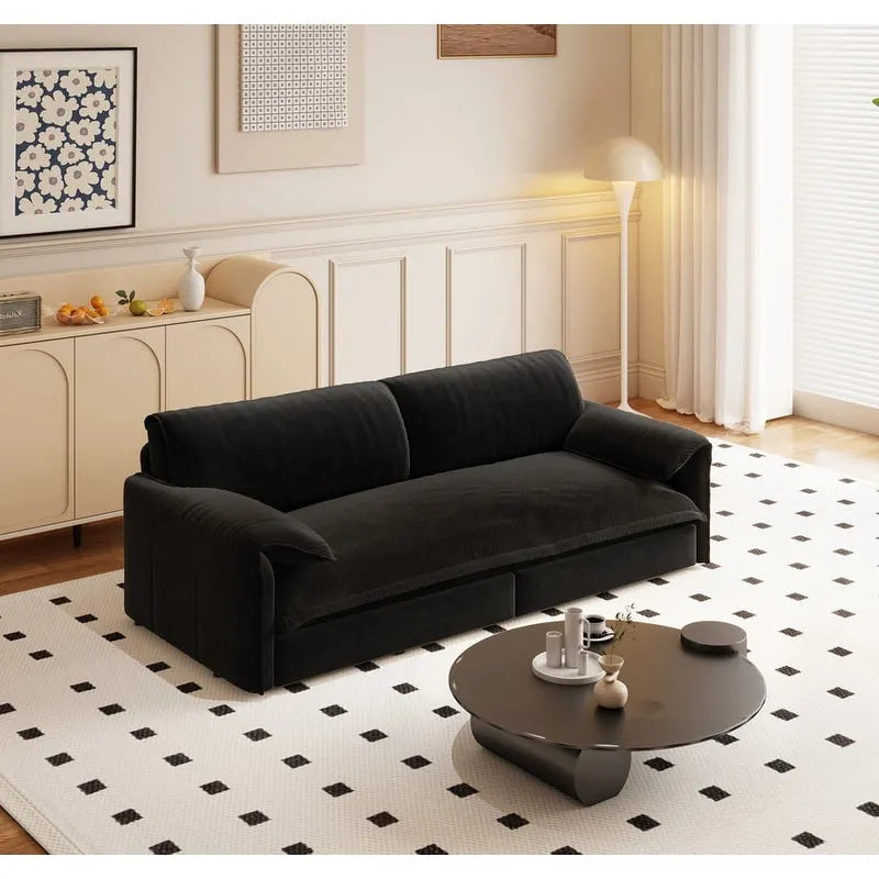Velvet Convertible Sleeper Sofa - Queen Size - 3-in-1