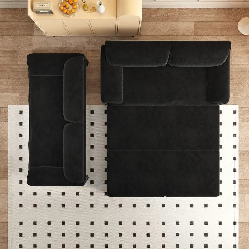 Velvet Convertible Sleeper Sofa - Queen Size - 3-in-1