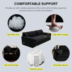 Velvet Convertible Sleeper Sofa - Queen Size - 3-in-1