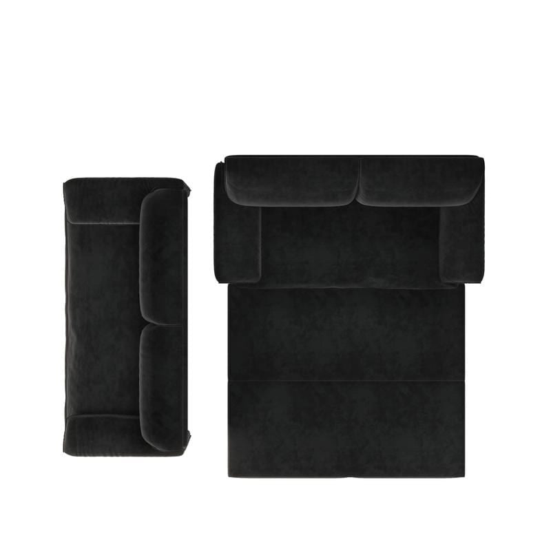 Velvet Convertible Sleeper Sofa - Queen Size - 3-in-1