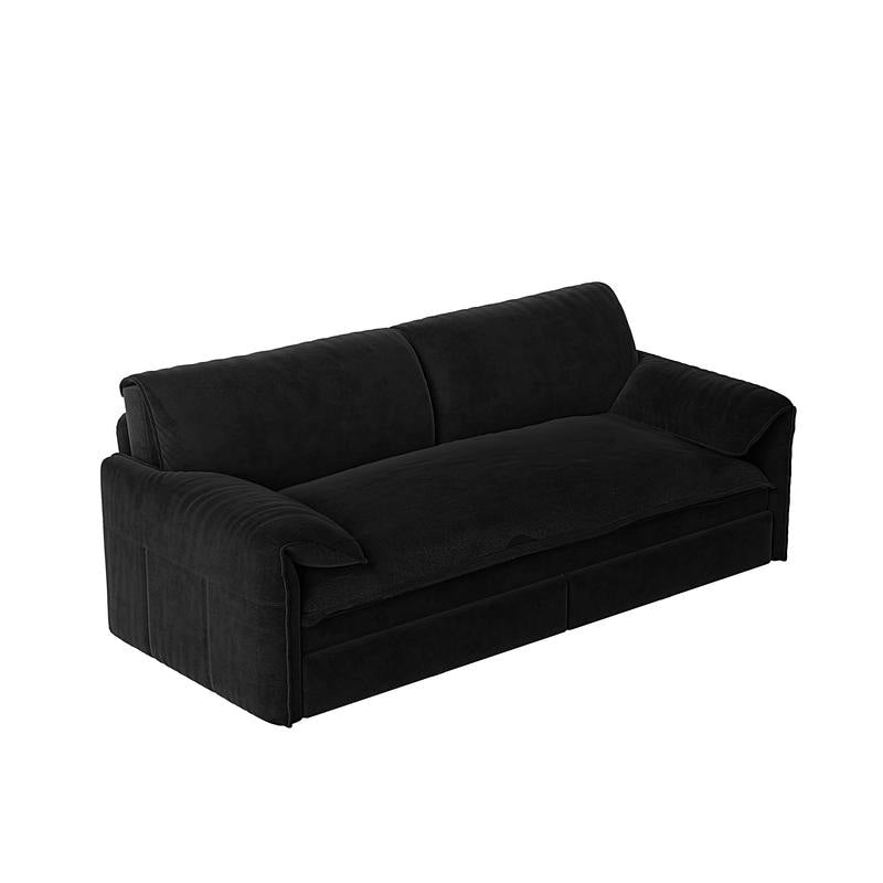 Velvet Convertible Sleeper Sofa - Queen Size - 3-in-1