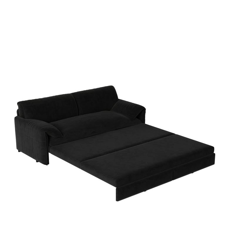 Velvet Convertible Sleeper Sofa - Queen Size - 3-in-1
