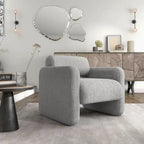 Boucle Fabric Accent Chair with Arms - Single Seat