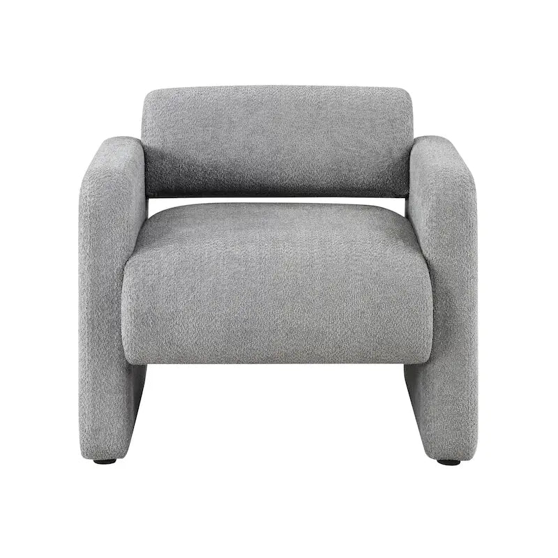 Boucle Fabric Accent Chair with Arms - Single Seat