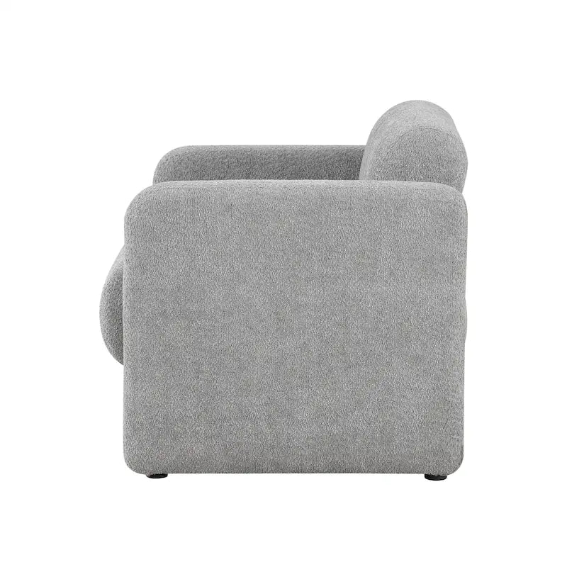 Boucle Fabric Accent Chair with Arms - Single Seat