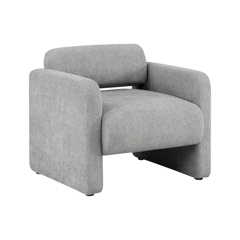 Boucle Fabric Accent Chair with Arms - Single Seat