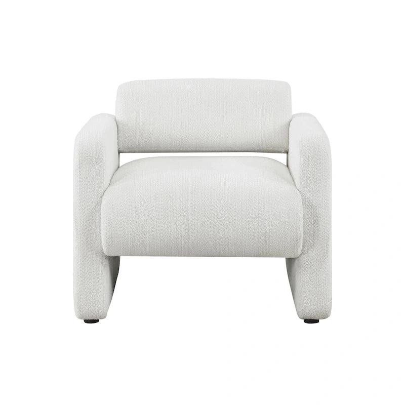 Boucle Fabric Accent Chair with Arms - Single Seat