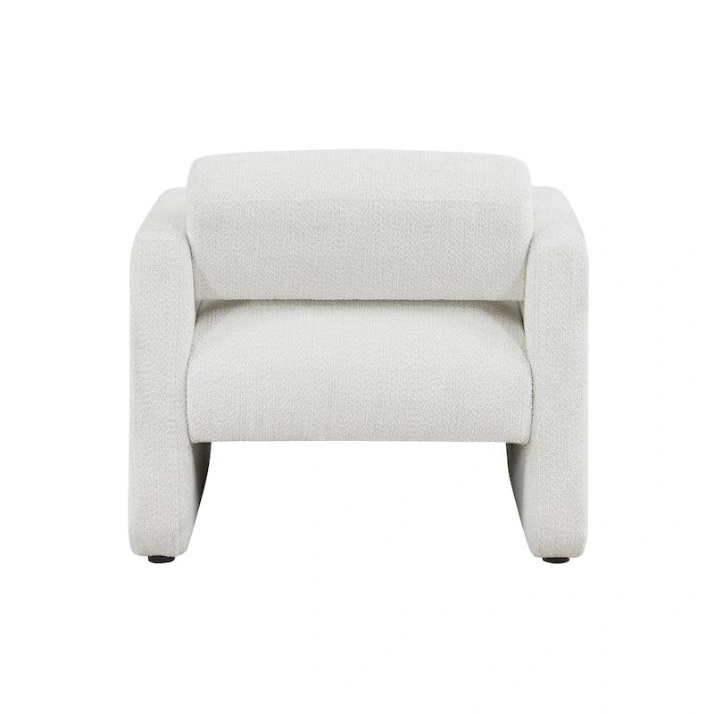 Boucle Fabric Accent Chair with Arms - Single Seat