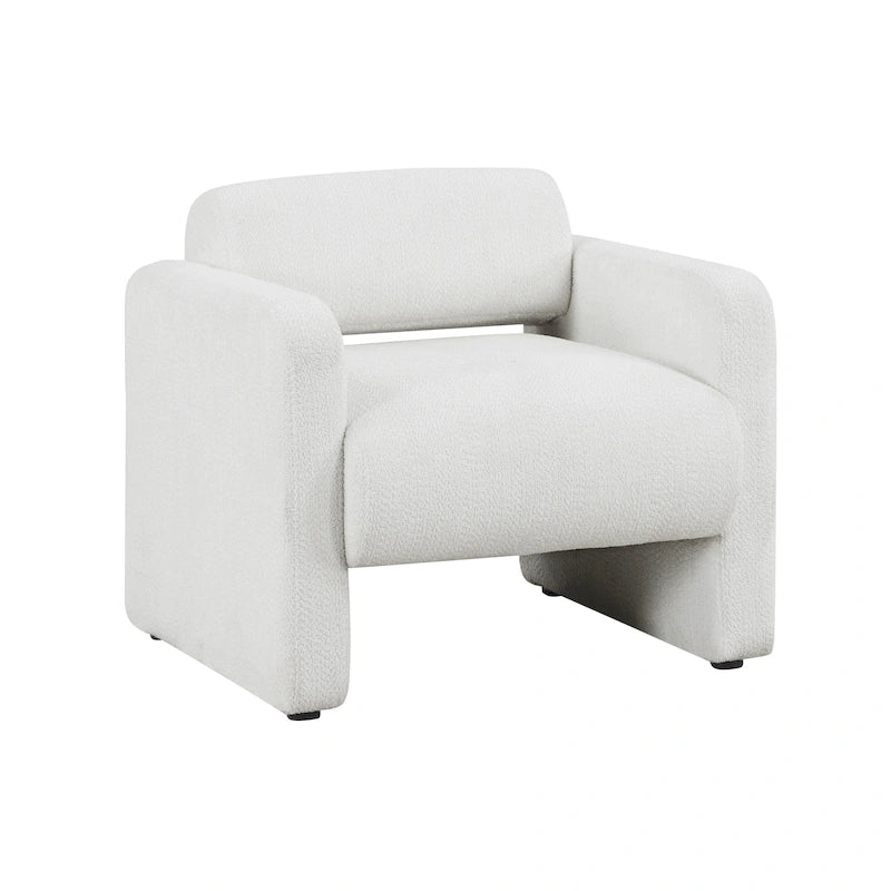 Boucle Fabric Accent Chair with Arms - Single Seat