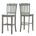 Slat Back Bar Height Chairs - Rubberwood - Set of 2