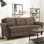3-Seat Sofa, Microfiber Upholstered with Tufted Back, 78.7 Inch