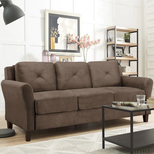 3-Seat Sofa, Microfiber Upholstered with Tufted Back, 78.7 Inch