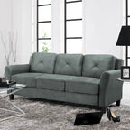 3-Seat Sofa, Microfiber Upholstered with Tufted Back, 78.7 Inch