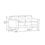 3-Seat Sofa, Microfiber Upholstered with Tufted Back, 78.7 Inch