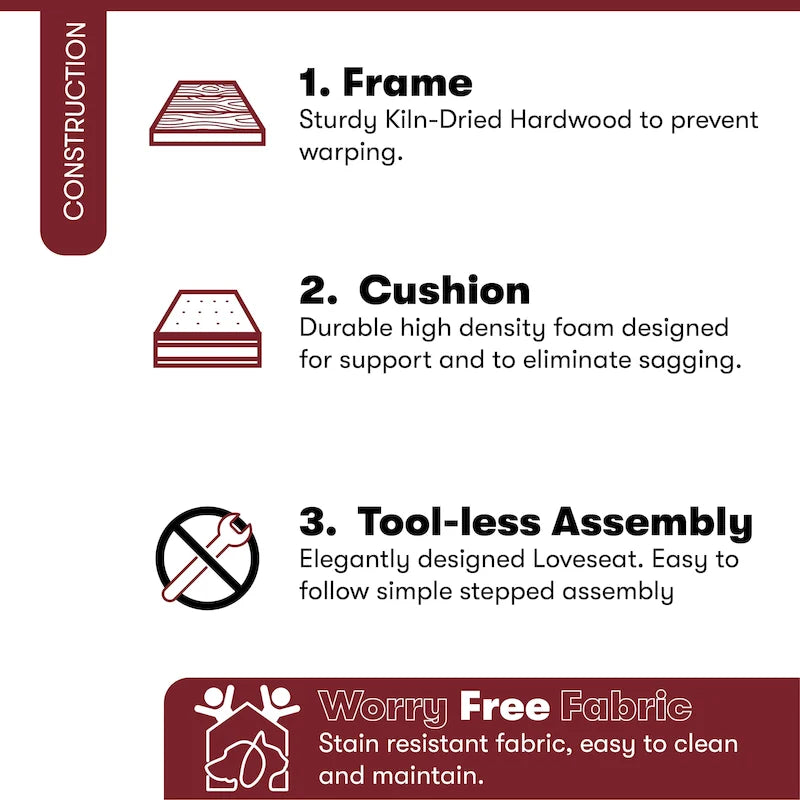 3-Seat Sofa, Microfiber Upholstered with Tufted Back, 78.7 Inch