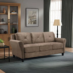 3-Seat Sofa, Microfiber Upholstered with Tufted Back, 78.7 Inch
