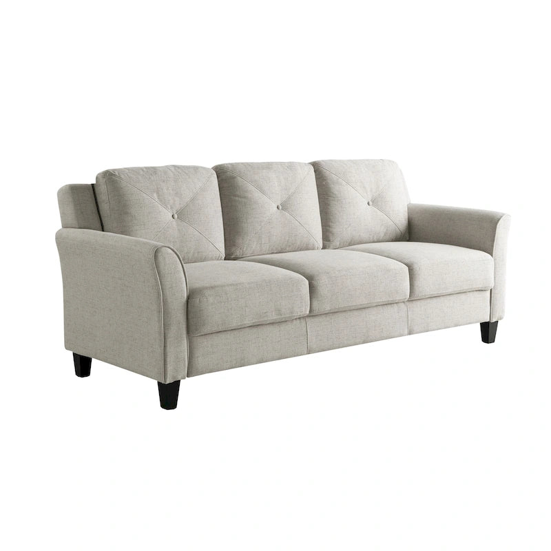 3-Seat Sofa, Microfiber Upholstered with Tufted Back, 78.7 Inch