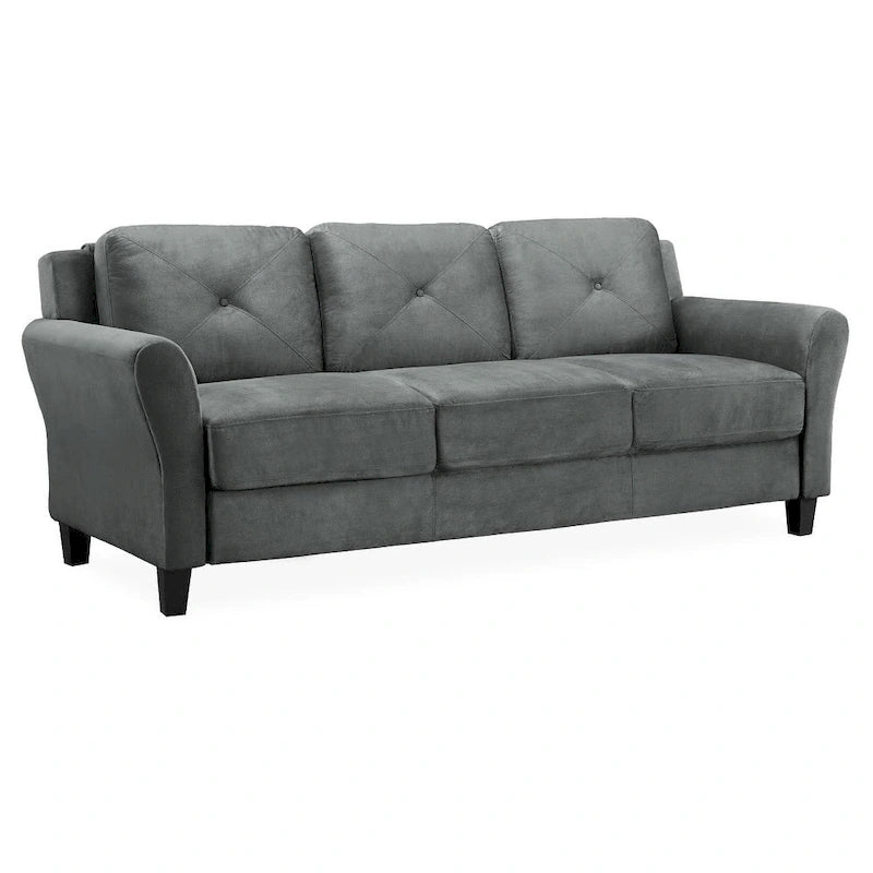 3-Seat Sofa, Microfiber Upholstered with Tufted Back, 78.7 Inch