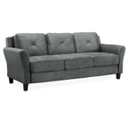 3-Seat Sofa, Microfiber Upholstered with Tufted Back, 78.7 Inch