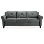 3-Seat Sofa, Microfiber Upholstered with Tufted Back, 78.7 Inch