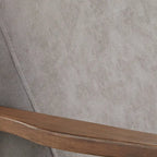 Mid-Century Modern Wood Arm Chair - Vegan Leather/Boucle - Single Seat