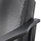 Mid-Century Modern Wood Arm Chair - Vegan Leather/Boucle - Single Seat