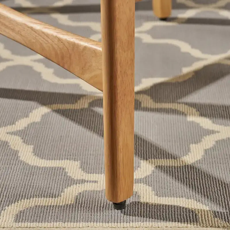 Counter Stools Set of 2, Rubberwood with Fabric Cushion, 24 Inch