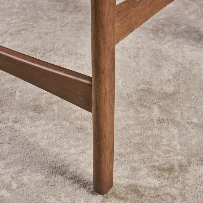 Counter Stools Set of 2, Rubberwood with Fabric Cushion, 24 Inch