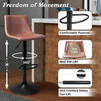 Bar Stools Set of 2 Black/Grey/Swivel with Back