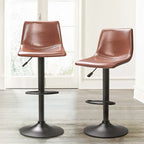 Bar Stools Set of 2 Black/Grey/Swivel with Back