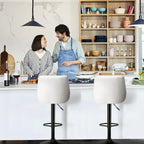 Bar Stools Set of 2 Black/Grey/Swivel with Back