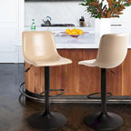 Bar Stools Set of 2 Black/Grey/Swivel with Back